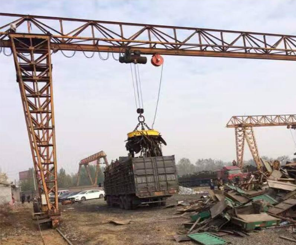 二手雙梁電磁盤龍門吊不易退磁怎么辦？